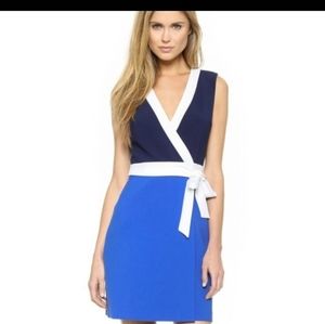 DVF color block wrap dress